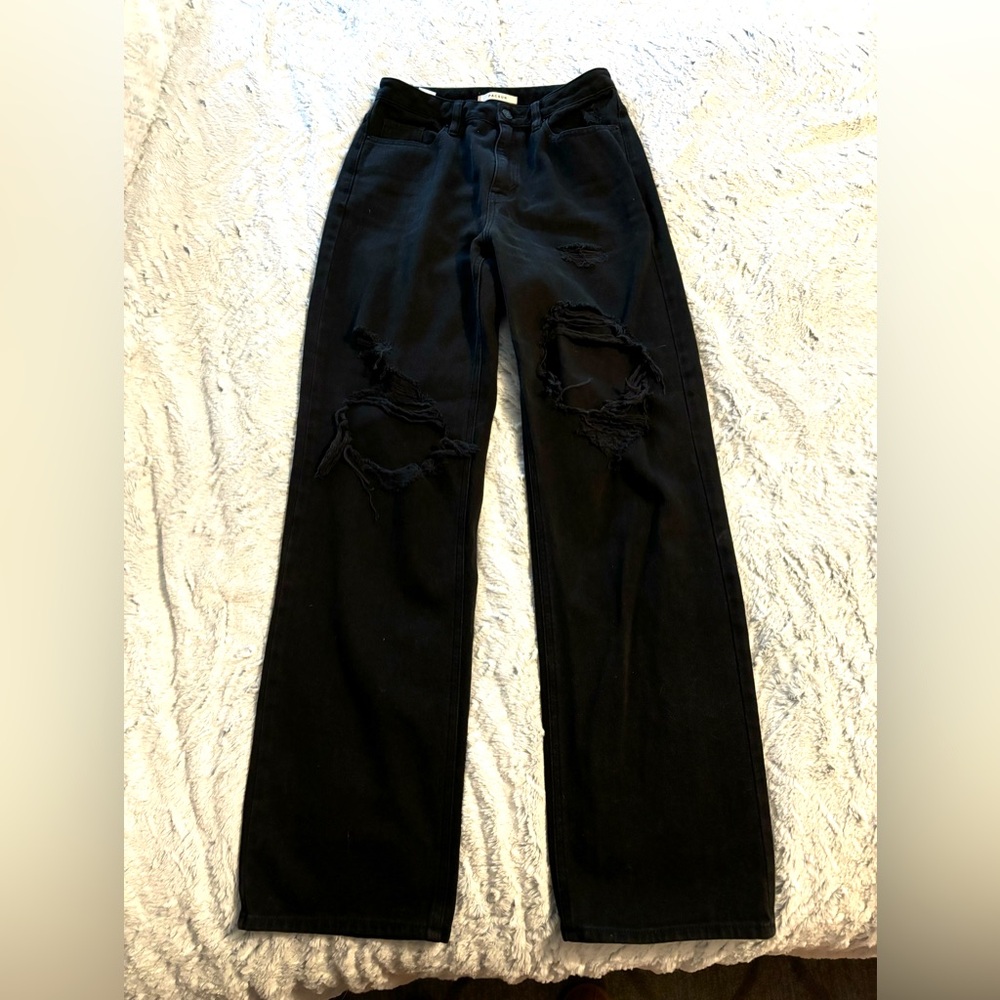 Pac Sun 90’s Boyfriend jeans. Ripped Black/Dark Grey